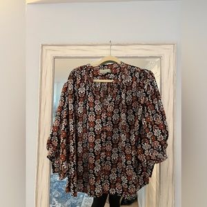 Silky floral blouse